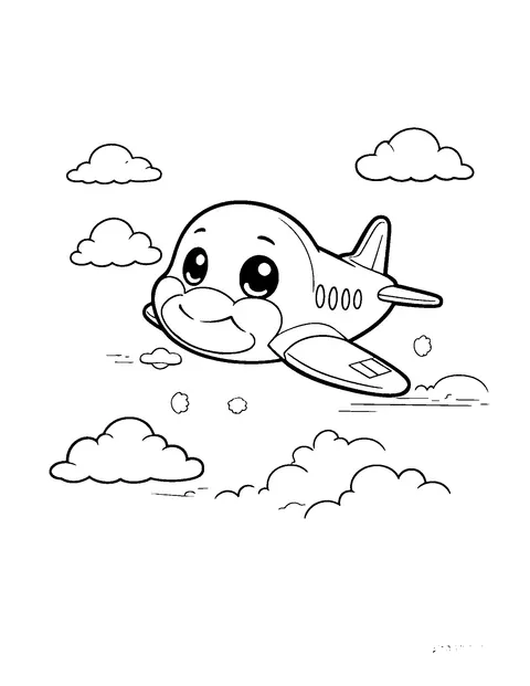 airplane coloring page (kids)