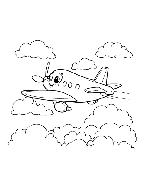 airplane coloring page (toddler)