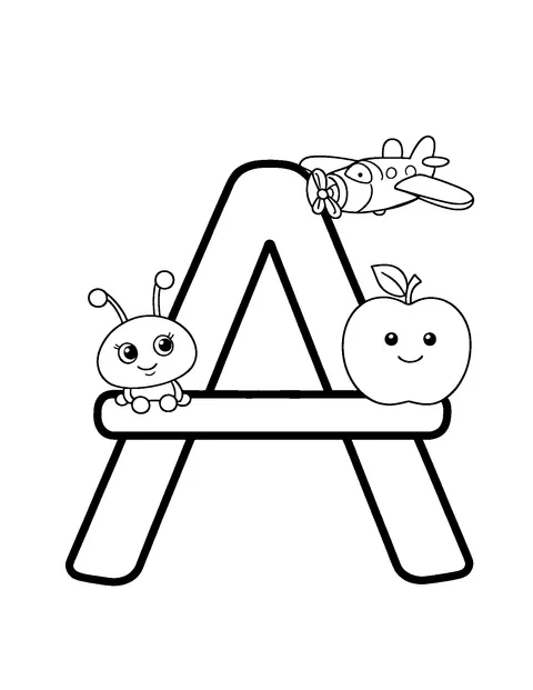 alphabet coloring page (kids)