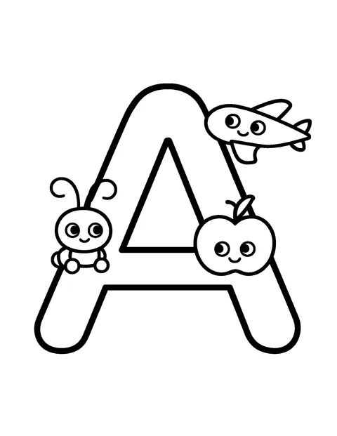 alphabet coloring page (toddler)