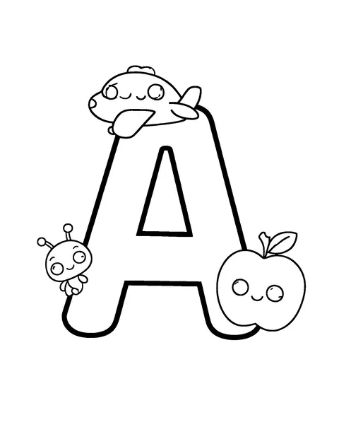 alphabet coloring page (kids)