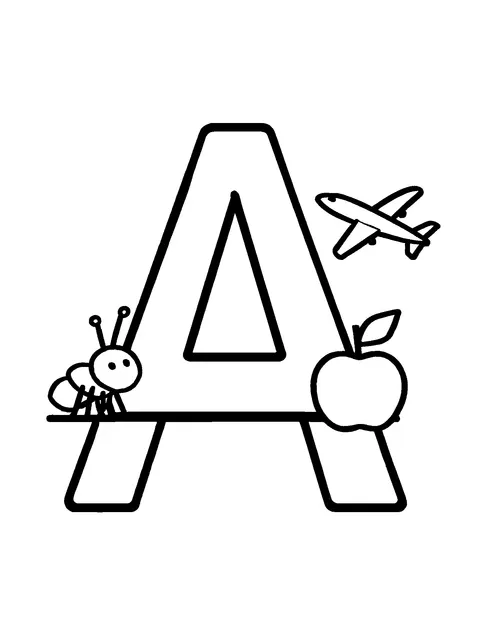 alphabet coloring page (kids)