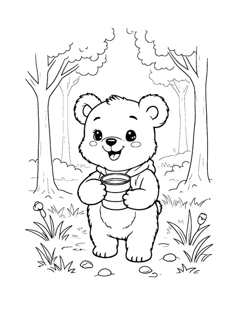 bear coloring page (teen)