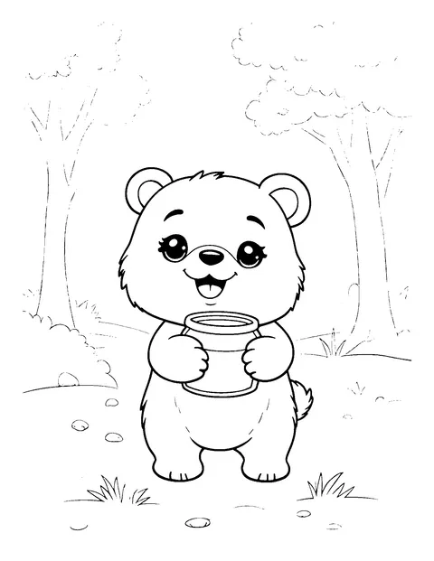 bear coloring page (kids)