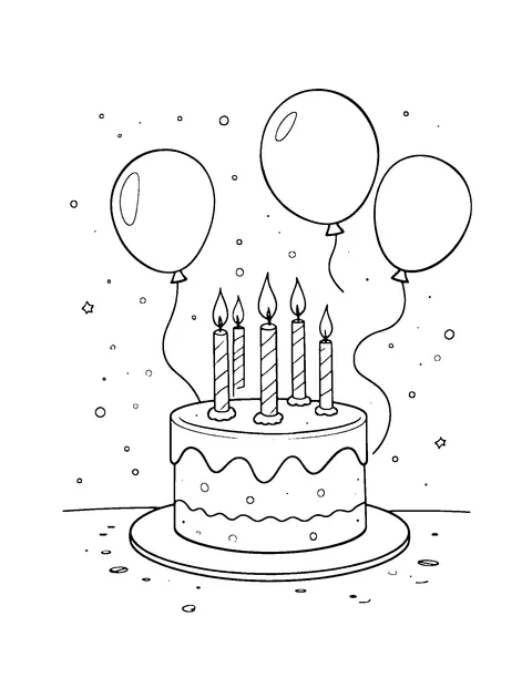 birthday coloring page (toddler)