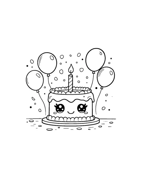 birthday coloring page (kids)