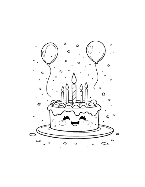 birthday coloring page (teen)