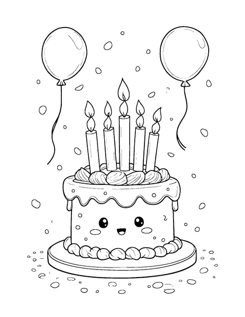 birthday coloring page (toddler)