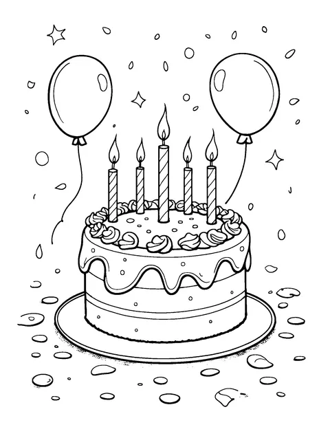 birthday coloring page (teen)