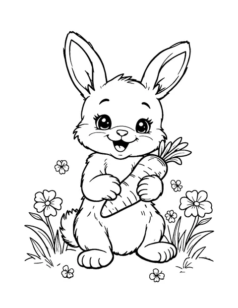 bunny coloring page (toddler)