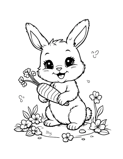 bunny coloring page (toddler)