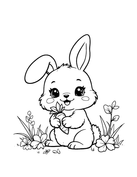 bunny coloring page (kids)