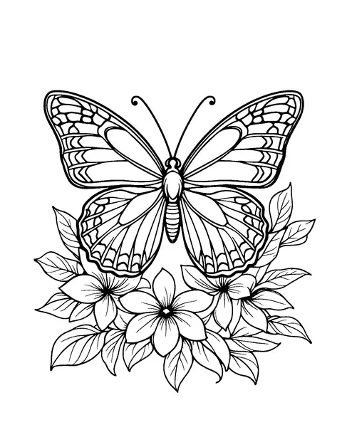 butterfly coloring page (teen)