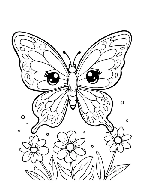butterfly coloring page (kids)