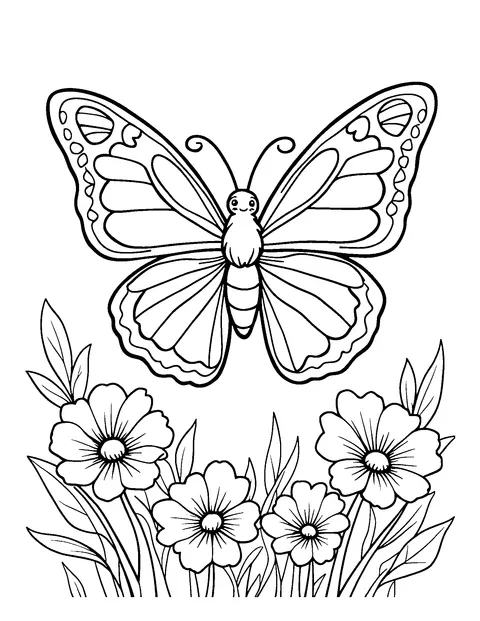 butterfly coloring page (teen)