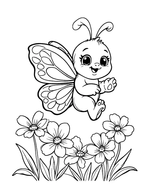 butterfly coloring page (toddler)