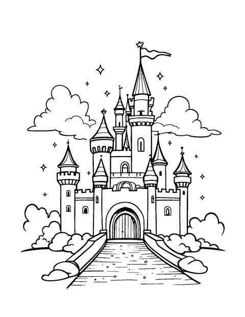 castle coloring page (teen)