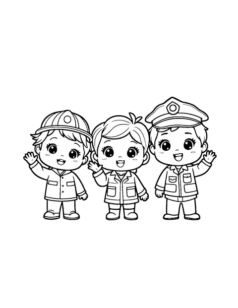 community helpers coloring page (kids)