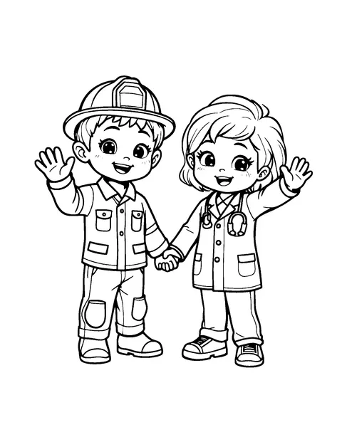 community helpers coloring page (toddler)