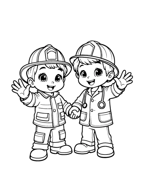 community helpers coloring page (teen)