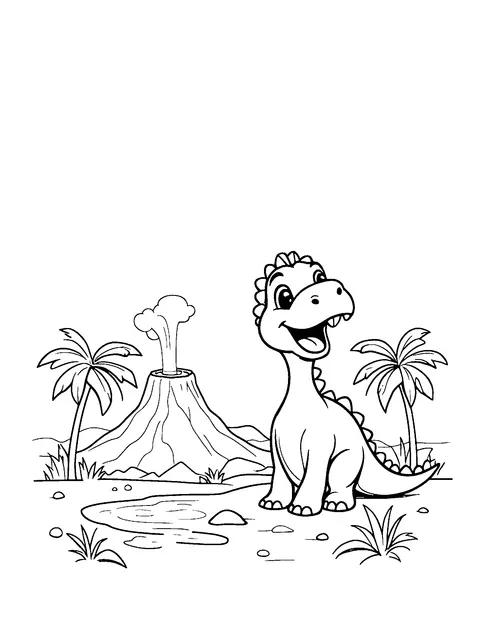 dinosaur coloring page (toddler)