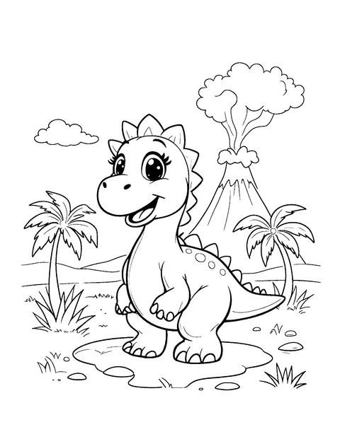 dinosaur coloring page (toddler)