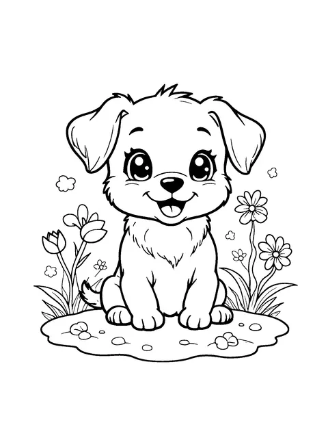 dog coloring page (kids)