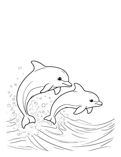 dolphin coloring page (teen)