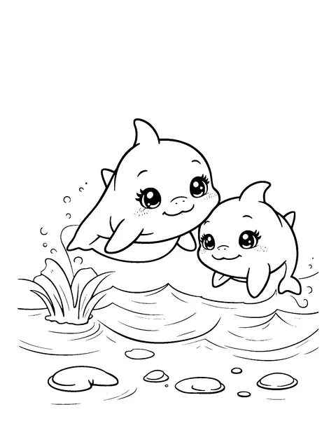 dolphin coloring page (kids)