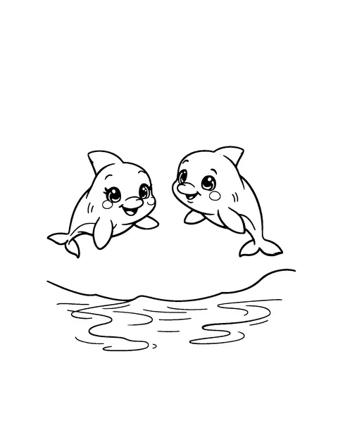 dolphin coloring page (toddler)