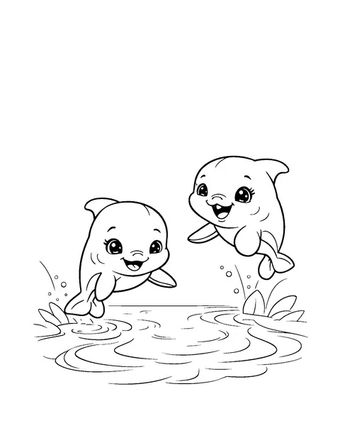 dolphin coloring page (teen)