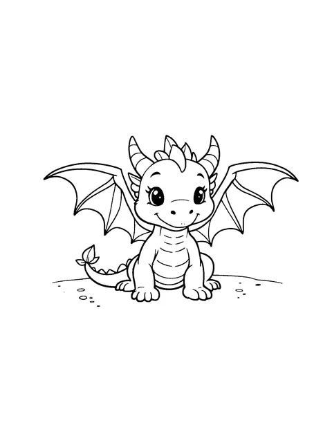 dragon coloring page (toddler)