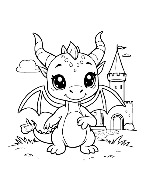 dragon coloring page (kids)