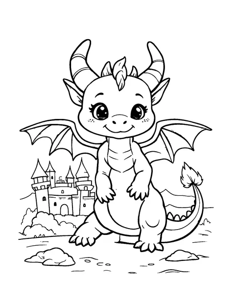 dragon coloring page (toddler)