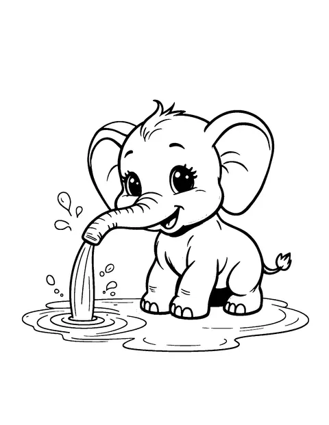 elephant coloring page (toddler)