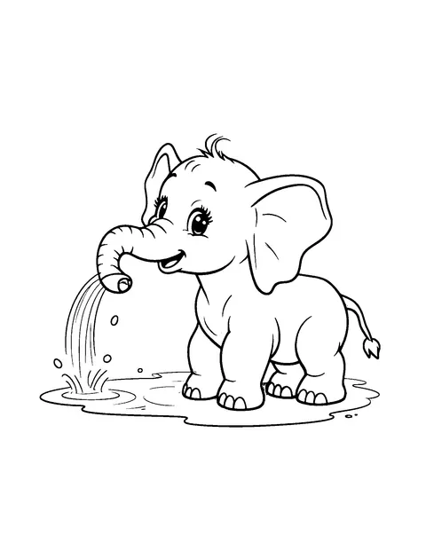 elephant coloring page (toddler)