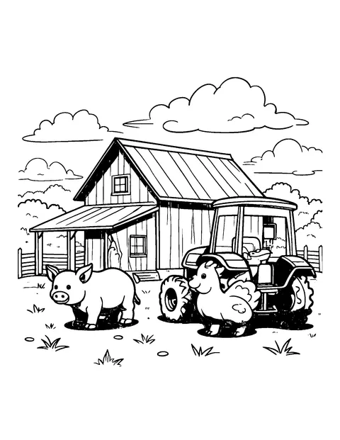 farm coloring page (toddler)