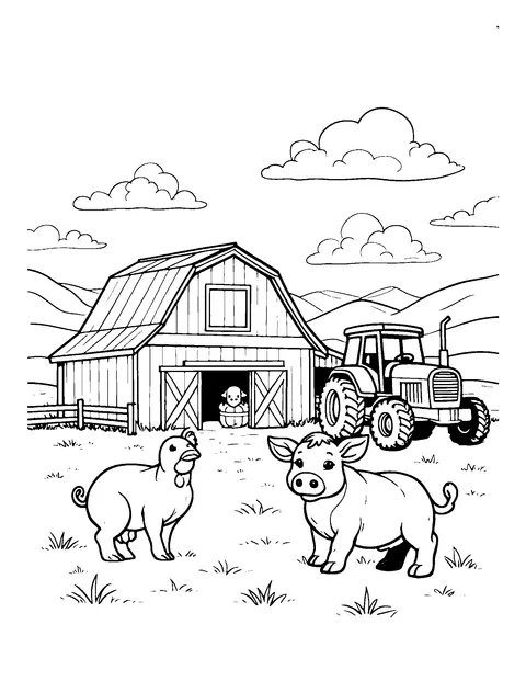 farm coloring page (teen)