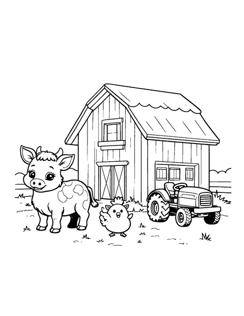 farm coloring page (teen)