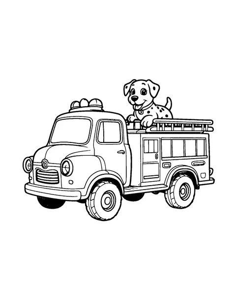 fire truck coloring page (toddler)