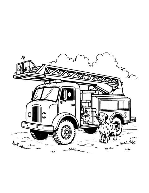 fire truck coloring page (teen)