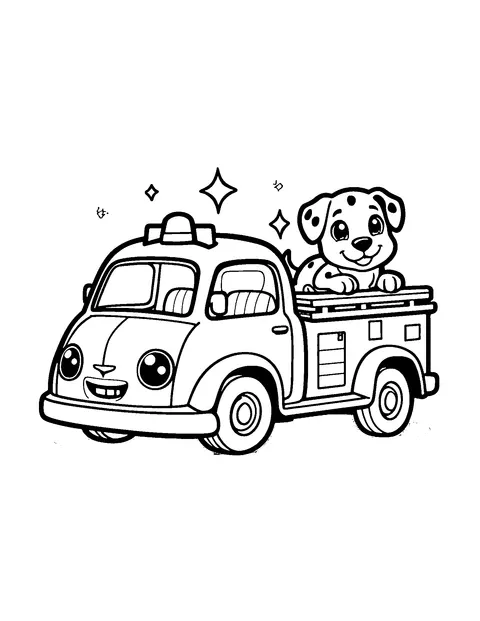 fire truck coloring page (kids)
