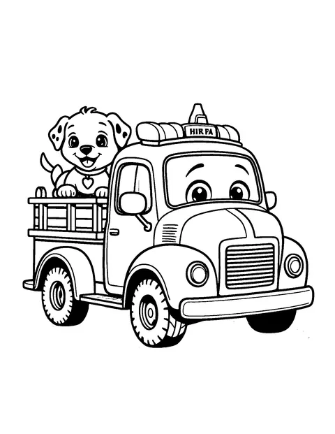 fire truck coloring page (toddler)