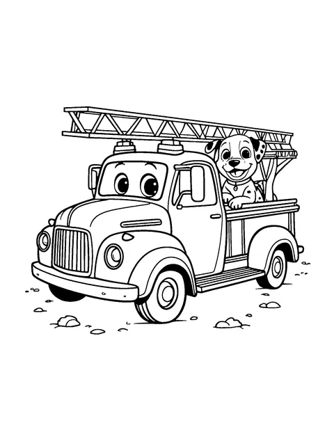 fire truck coloring page (teen)