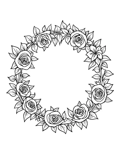 floral coloring page (adult)