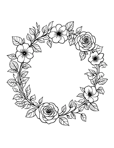 floral coloring page (teen)