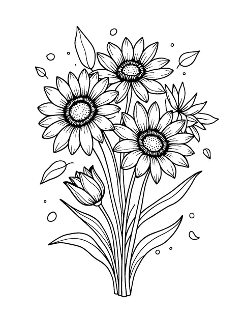 flower coloring page (toddler)