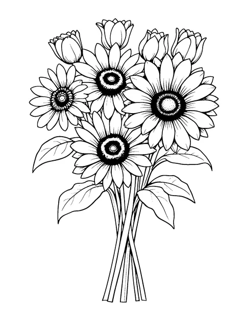 flower coloring page (teen)