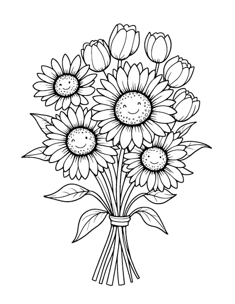 flower coloring page (kids)