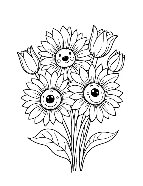 flower coloring page (toddler)